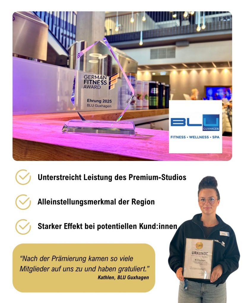 Auszeichnung German Fitness Award Erfahrung Testimonial Gewinner