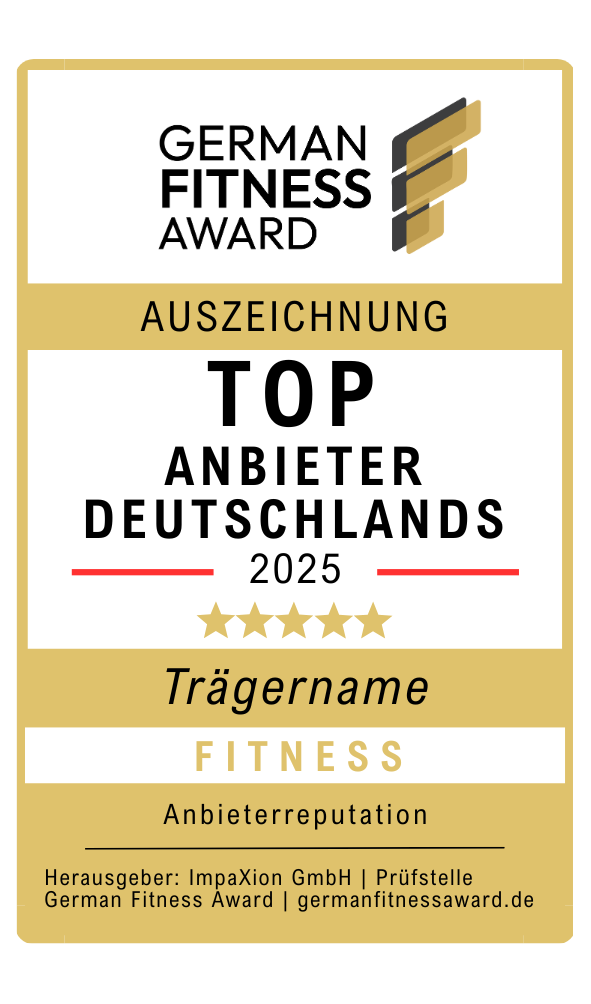 Siegel Auszeichnung Fitnessstudio und Personal Trainer - German Fitness Award